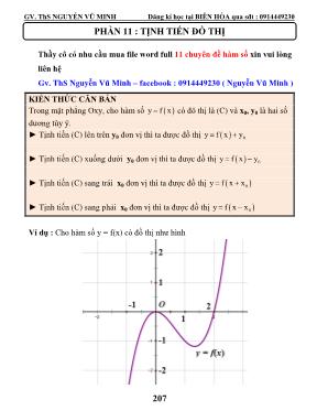 Bài tập trắc nghiệm Giải tích 12 - Tính tiến đồ thị - Nguyễn Vũ Minh